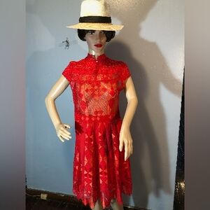 FoxieDox Red Lace Dress